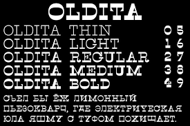 Пример шрифта Oldita